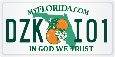 FL license plate DZKI01