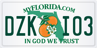 FL license plate DZKI03