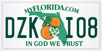 FL license plate DZKI08