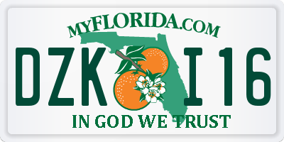 FL license plate DZKI16