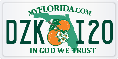 FL license plate DZKI20
