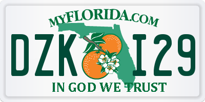 FL license plate DZKI29