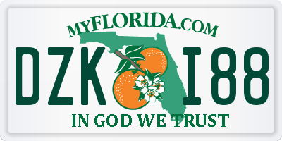 FL license plate DZKI88