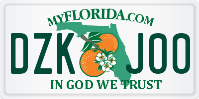 FL license plate DZKJ00