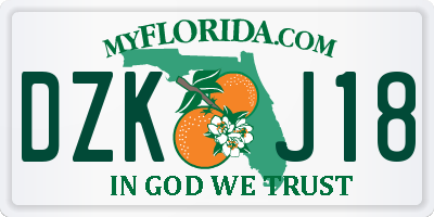 FL license plate DZKJ18