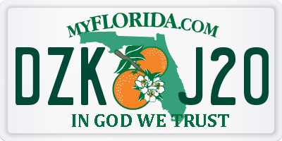 FL license plate DZKJ20
