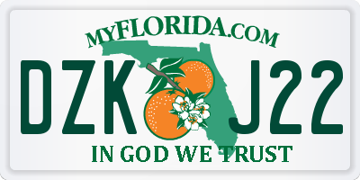 FL license plate DZKJ22