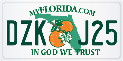 FL license plate DZKJ25