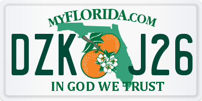 FL license plate DZKJ26