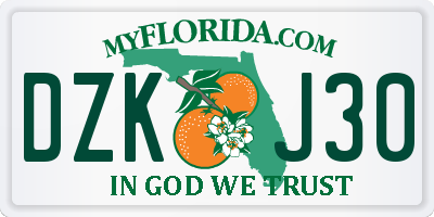 FL license plate DZKJ30