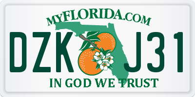 FL license plate DZKJ31