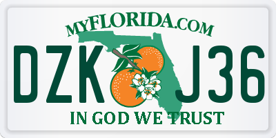 FL license plate DZKJ36