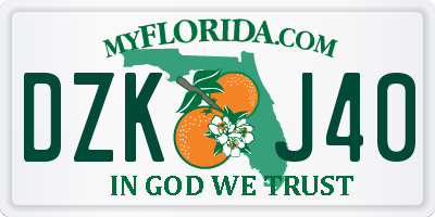 FL license plate DZKJ40