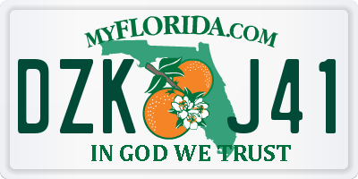 FL license plate DZKJ41