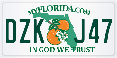 FL license plate DZKJ47