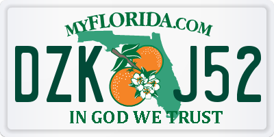 FL license plate DZKJ52