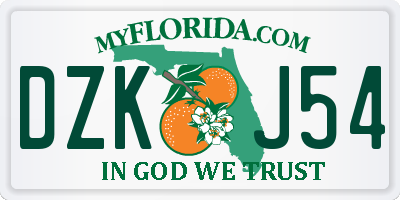 FL license plate DZKJ54