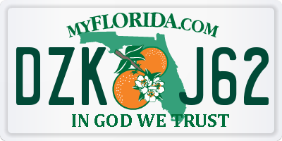 FL license plate DZKJ62