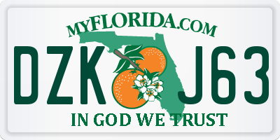 FL license plate DZKJ63