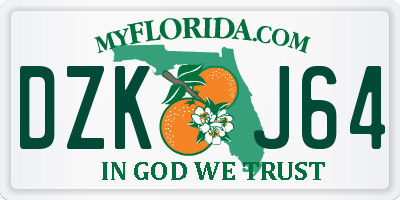 FL license plate DZKJ64