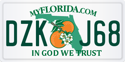 FL license plate DZKJ68