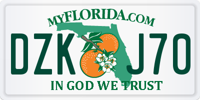 FL license plate DZKJ70
