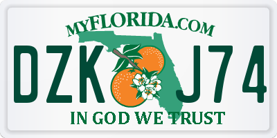 FL license plate DZKJ74