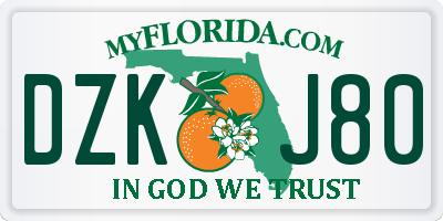 FL license plate DZKJ80