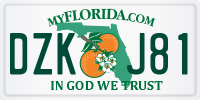 FL license plate DZKJ81
