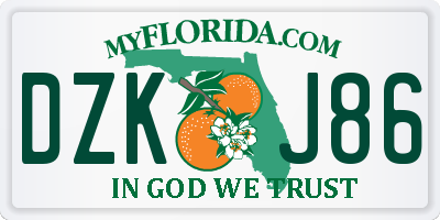FL license plate DZKJ86