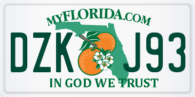FL license plate DZKJ93