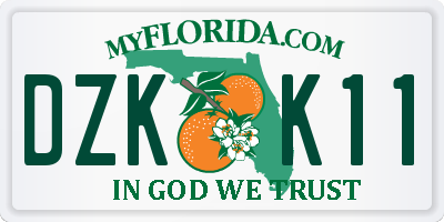 FL license plate DZKK11