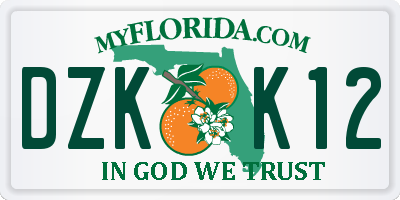 FL license plate DZKK12
