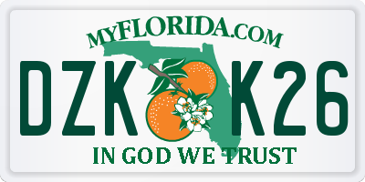 FL license plate DZKK26