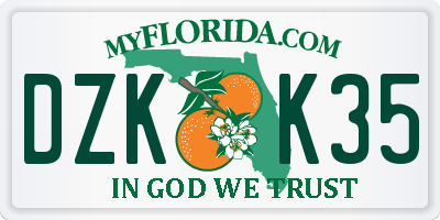 FL license plate DZKK35