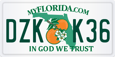 FL license plate DZKK36