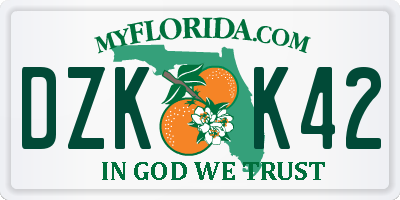 FL license plate DZKK42
