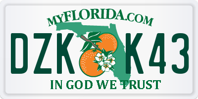 FL license plate DZKK43