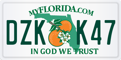 FL license plate DZKK47