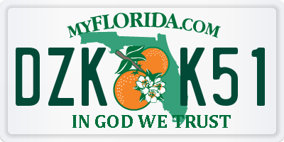 FL license plate DZKK51