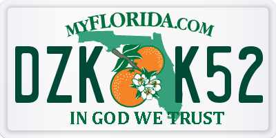 FL license plate DZKK52