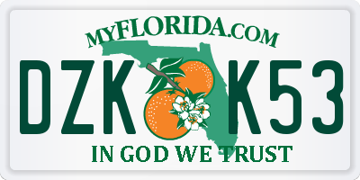 FL license plate DZKK53