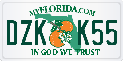 FL license plate DZKK55