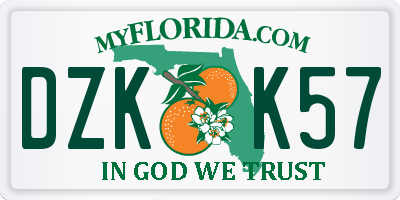 FL license plate DZKK57