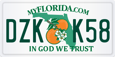 FL license plate DZKK58
