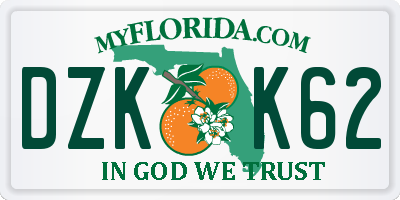 FL license plate DZKK62