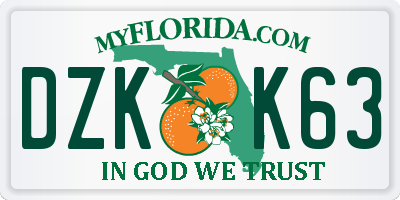 FL license plate DZKK63