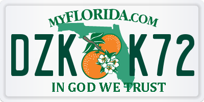 FL license plate DZKK72