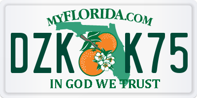 FL license plate DZKK75