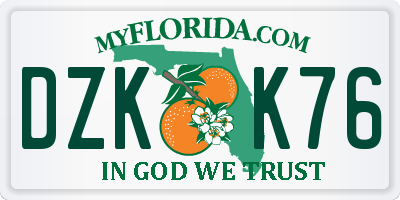 FL license plate DZKK76